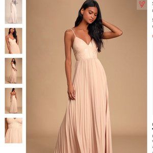 LULUS, Smitten with You Blush Pink Maxi Dress, L